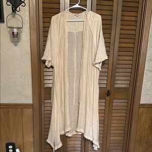 Umgee Cream Open-Front Kimono